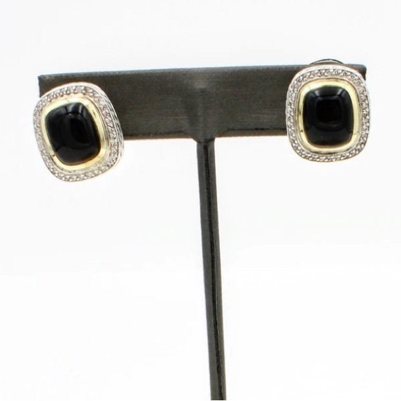 David Yurman Black Onyx Diamond Albion earrings - Picture 1 of 4